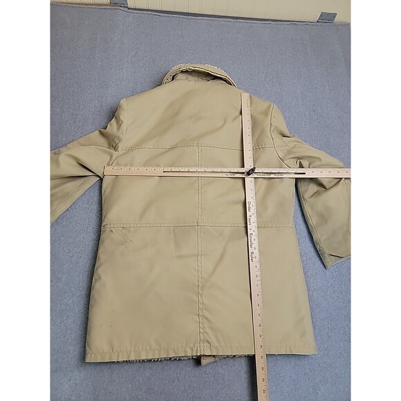 Vtg Lakeland Chore Jacket Mens 42 Brown Button Pockets Sherpa Lined Thrashed - Picture 11 of 16